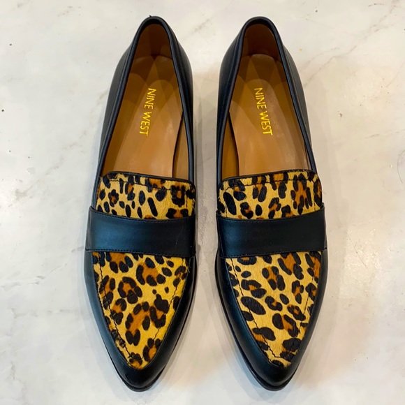Nine West - Cheetah Leather Loafer Size 7 1/2 - Picture 2 of 6